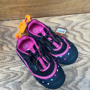 New Kids' Black and Pink Heart Water Shoes